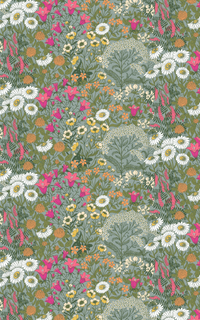 109044-7343; Vallila Ahomaa-pöytäliina Vihreä-pinkki / 145x250 cm