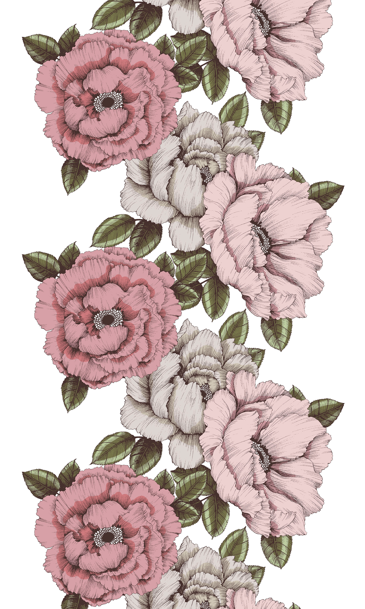 CT002609-4271; Vallila Alma-kangas 150 cm Pinkki-vihreä / 150 cm