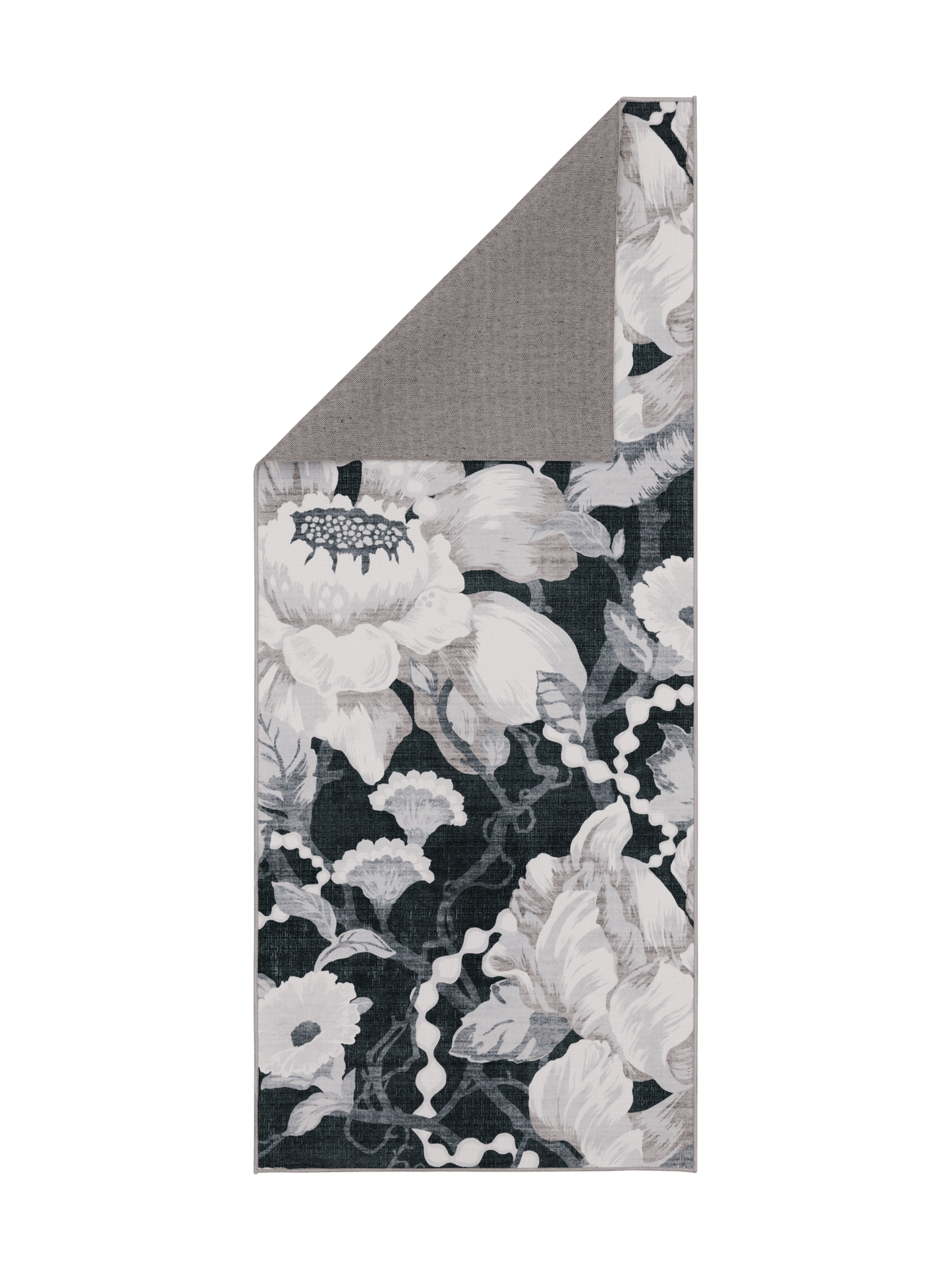 108769-9901_2; Vallila Romanssi-käytävämatto Musta-valkoinen / 80x200 cm
