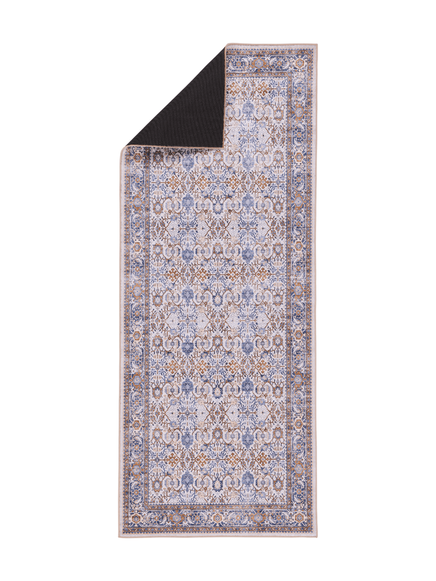 108337-1064_3; Vallila Jalokivi-käytävämatto Beige-sininen / 80x200 cm