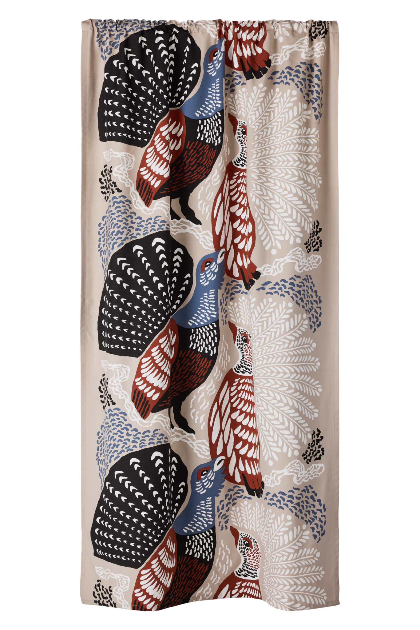 23310-42635-1060CU; Vallila Metsänvartijat-verho Beige / Sininen / 140x250 cm