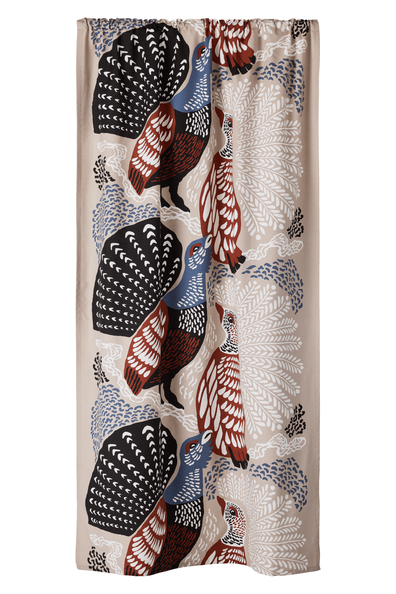 23310-42635-1060CU; Vallila Metsänvartijat-verho Beige / Sininen / 140x250 cm