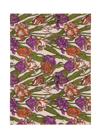 109318-3750; Vallila Kukoistus-keittiöpyyhe 2 kpl Terra-violetti / 50x70 cm