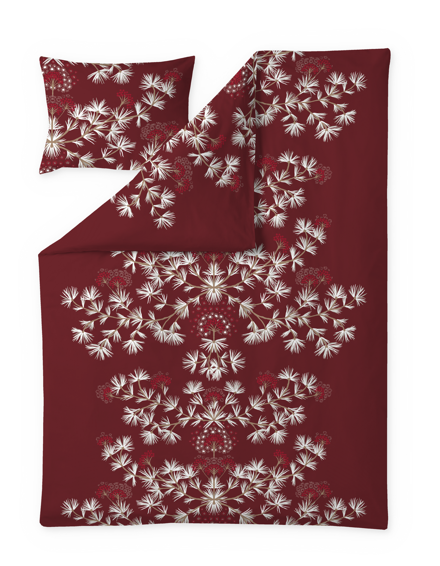 108811-4700; Vallila Havunen-pussilakanasetti Punainen / 150x210 cm