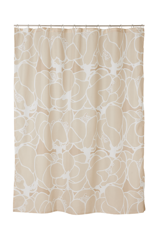 107478-140; Vallila Makeba-suihkuverho Beige / 180x200 cm
