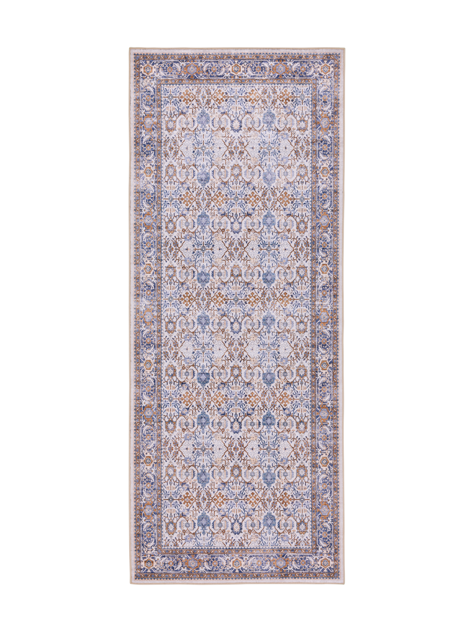 108337-1064; Vallila Jalokivi-käytävämatto Beige-sininen / 80x200 cm
