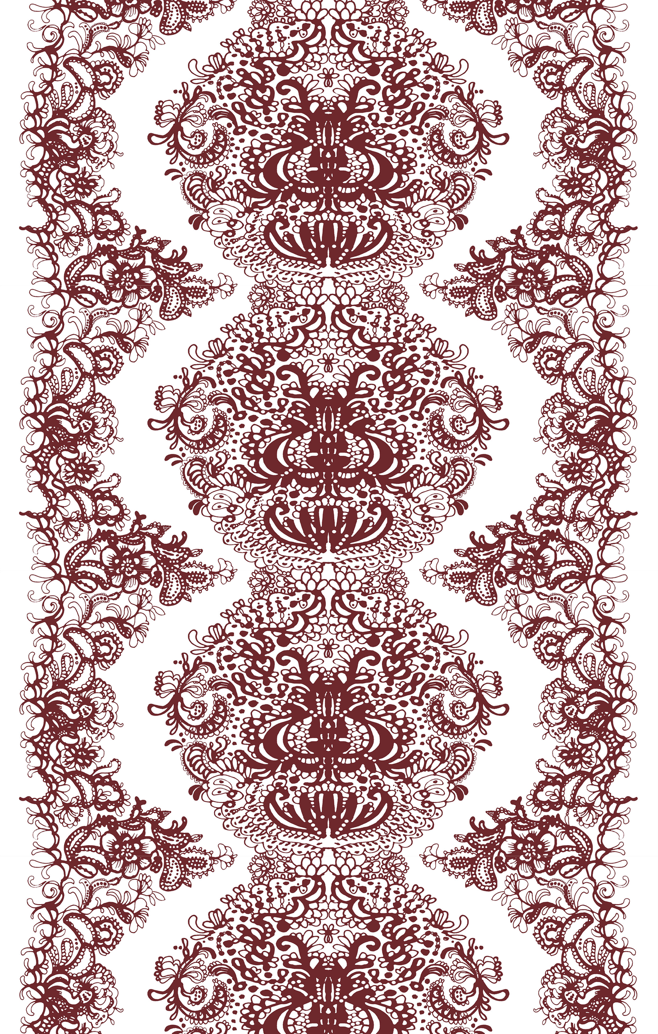VS110097-4801; Vallila Mandariini-kangas 150 cm Punainen-valkoinen / 150 cm