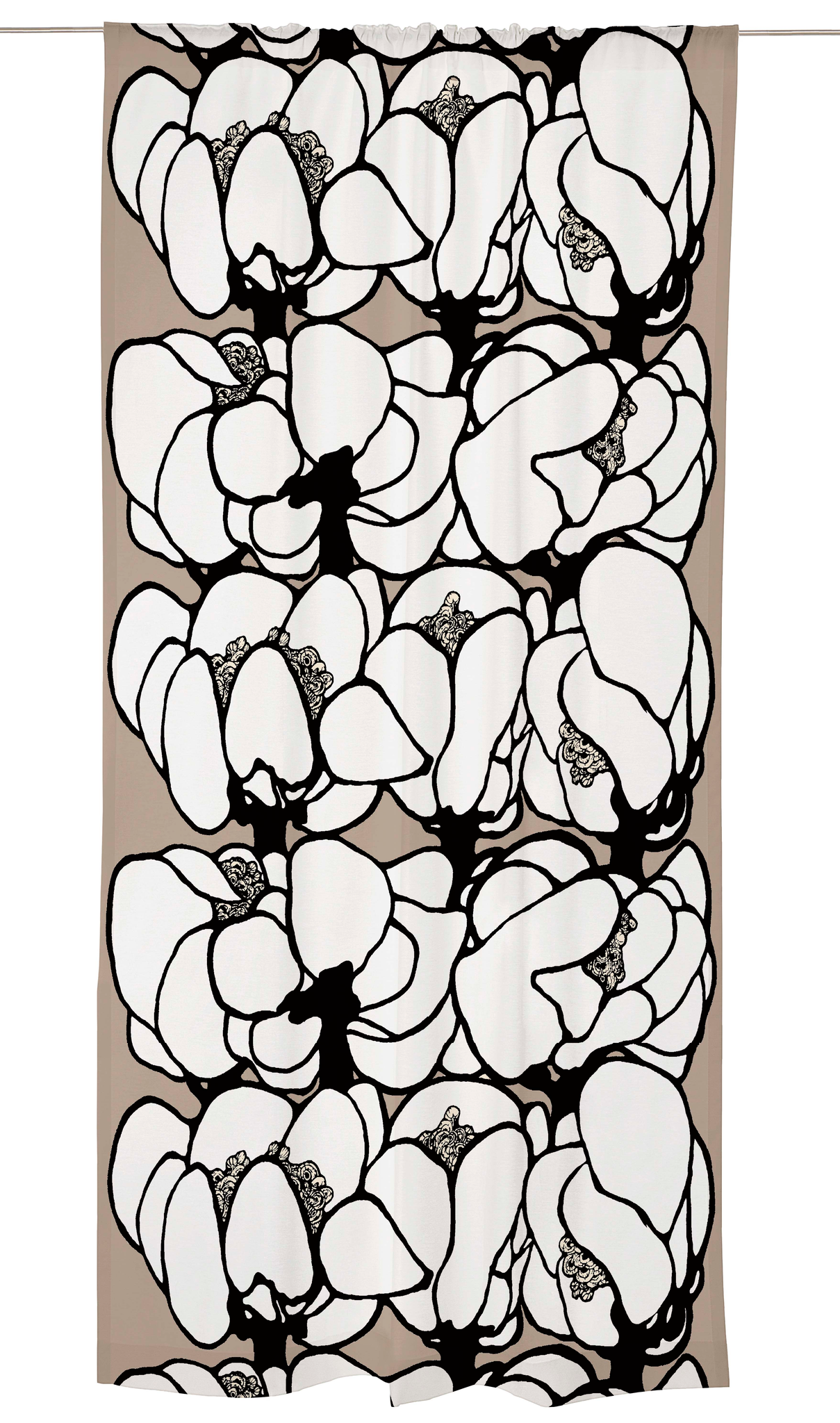 107212-162; Vallila Makeba-verho Savenharmaa / 140x250 cm