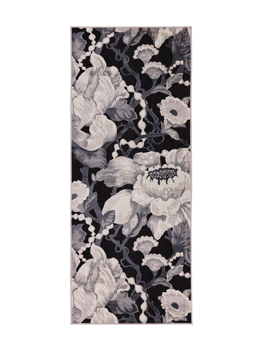 108763-9901; Vallila Romanssi-käytävämatto Musta-valkoinen / 80x150 cm