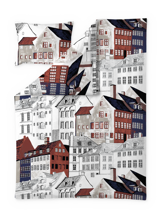 CT003282-3767; Vallila Kobenhavn-pussilakanasetti Monivärinen / 150x210 cm