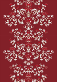 108833-4700; Vallila Havunen-vahakangasliina Punainen / 140x250 cm