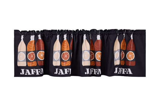 106795-9830; Vallila Jaffa-verhokappa Harmaa-oranssi / 60x250 cm