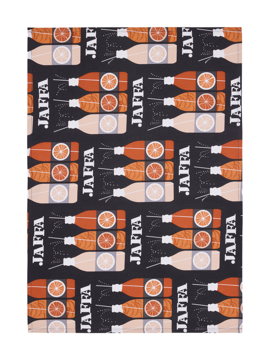 108858-9830; Vallila Jaffa-keittiöpyyhe 2 kpl Harmaa-oranssi / 50x70 cm