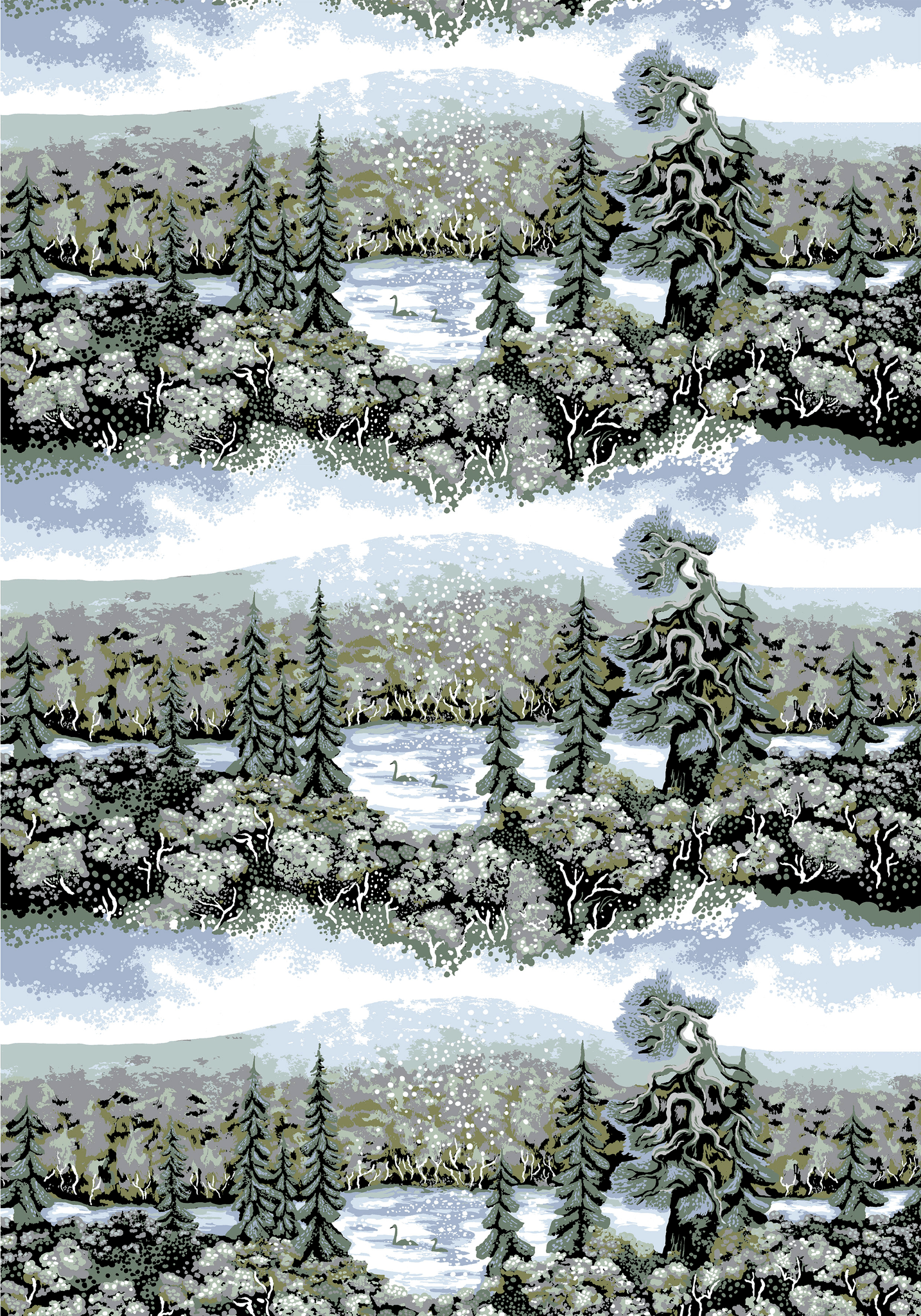 108830-6072; Vallila Muonio-vahakangas 145 cm Sininen-vihreä / 145 cm