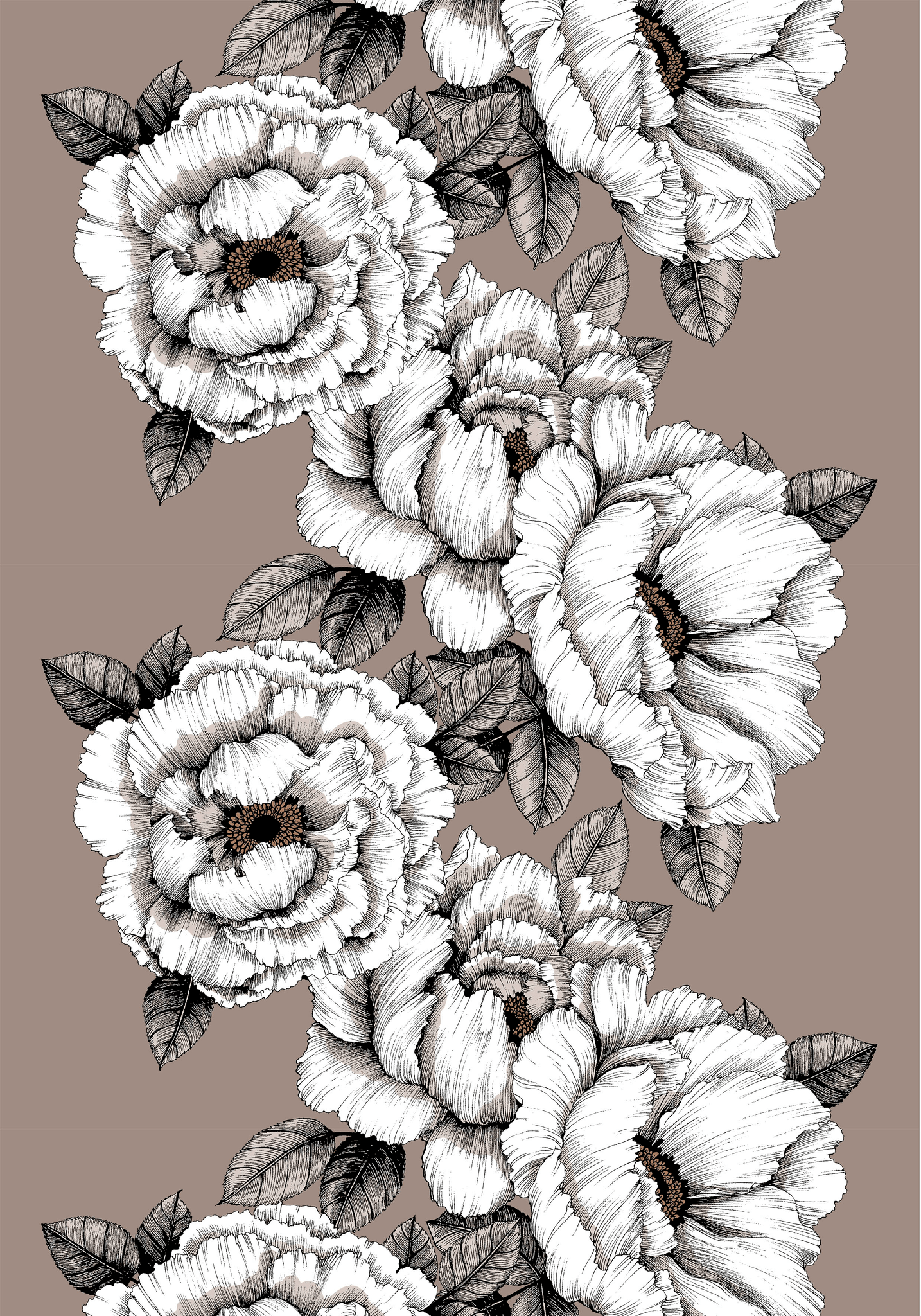 3013-110951-1102CF; Vallila Alma-vahakangas 145 cm Mokka / 145 cm