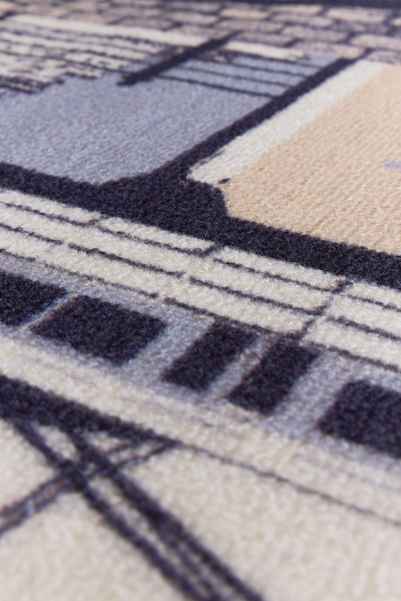 108745-1067_1; Vallila Helsinki-matto Beige-sininen / 133x190 cm