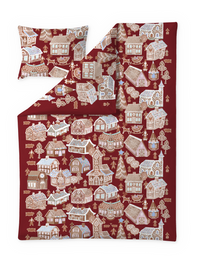 108954-4700; Vallila Piparikylä-pussilakanasetti Punainen / 150x210 cm