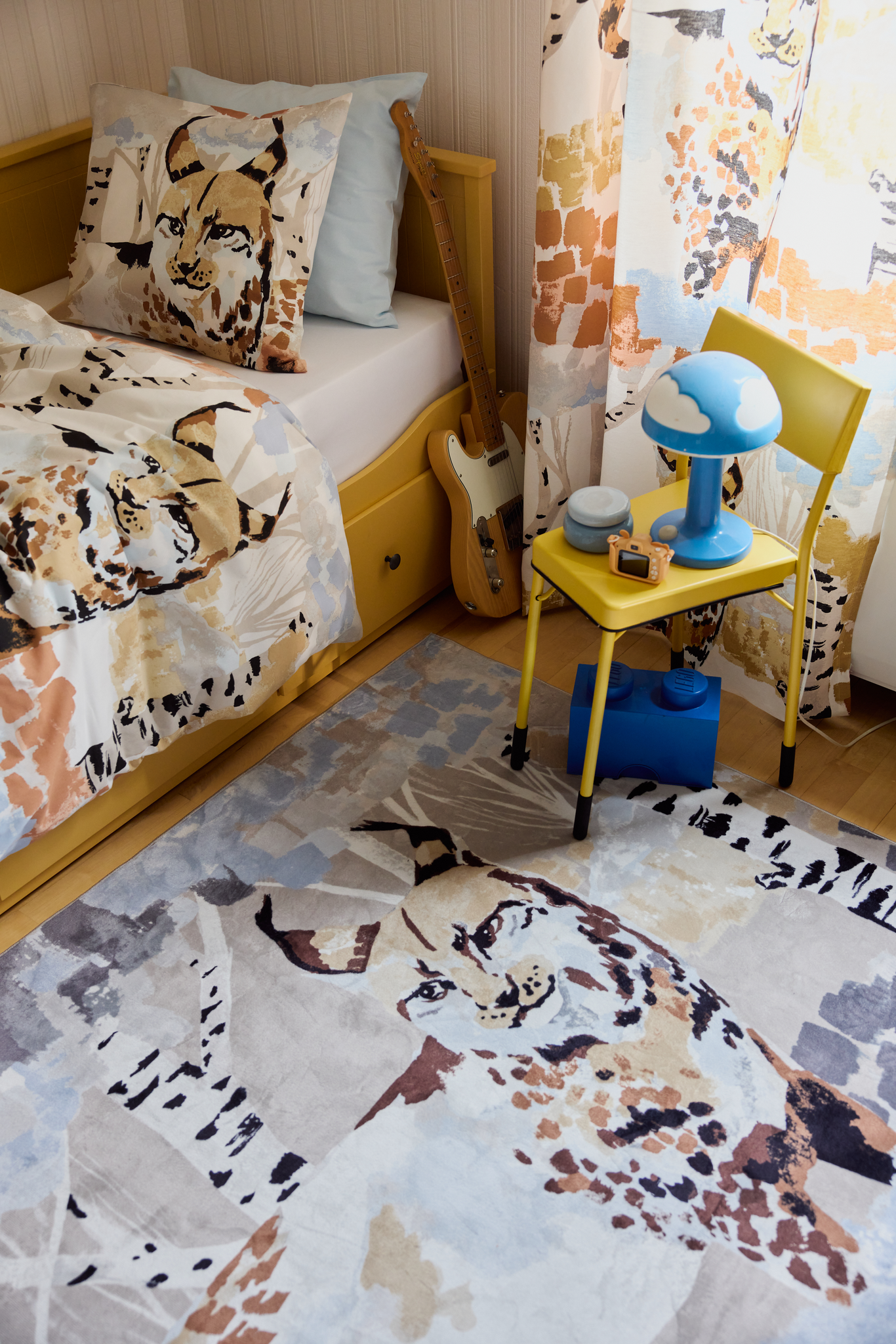 109325-1060_3; Vallila Ilves-pussilakanasetti Beige / Sininen / 150x210 cm