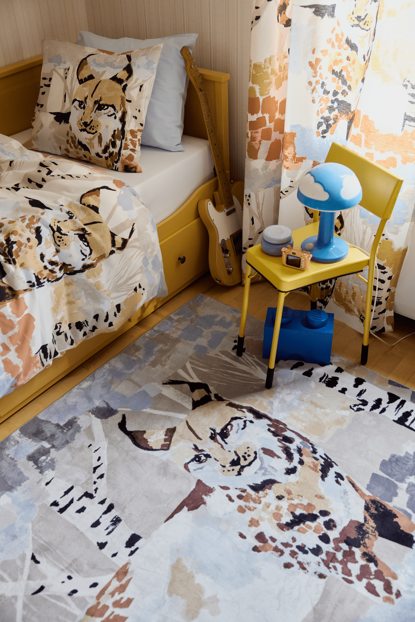 109325-1060_3; Vallila Ilves-pussilakanasetti Beige / Sininen / 150x210 cm