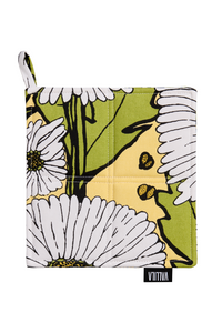 108564-2372; Vallila Hellekesä-patalappu 2 kpl Keltainen-vihreä / 20x20 cm