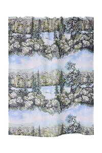 108834-6072; Vallila Muonio-suihkuverho Sininen-vihreä / 180x200 cm