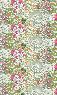 109031-4301; Vallila Ahomaa-vahakangasliina Pinkki-valkoinen / 140x250 cm