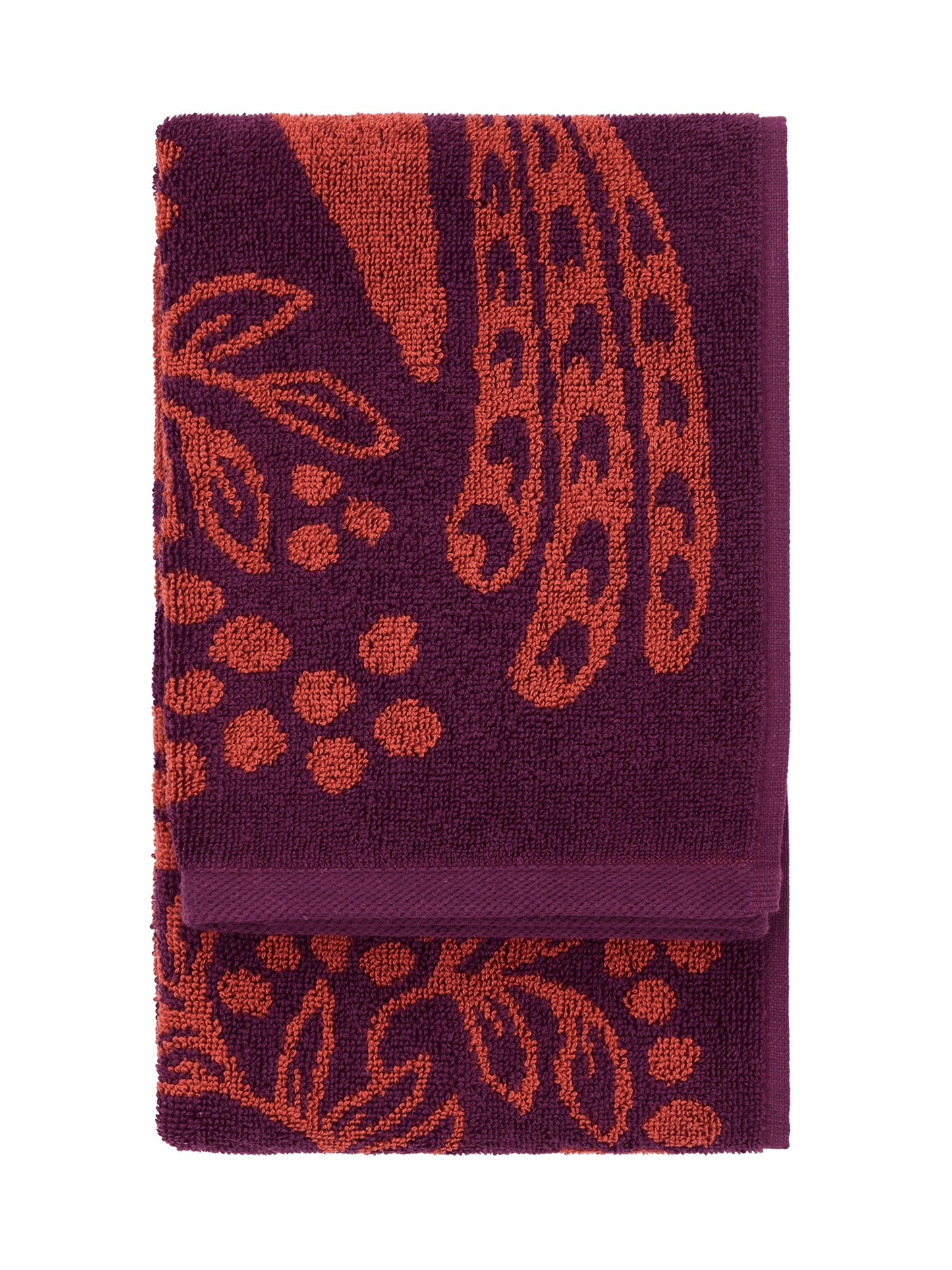 109000-3959_3; Vallila Viserrys-käsipyyhe Terra-violetti / 50x70 cm