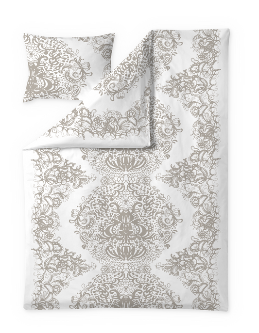 108704-1000; Vallila Mandariini-satiinipussilakanasetti Beige / 150x210 cm