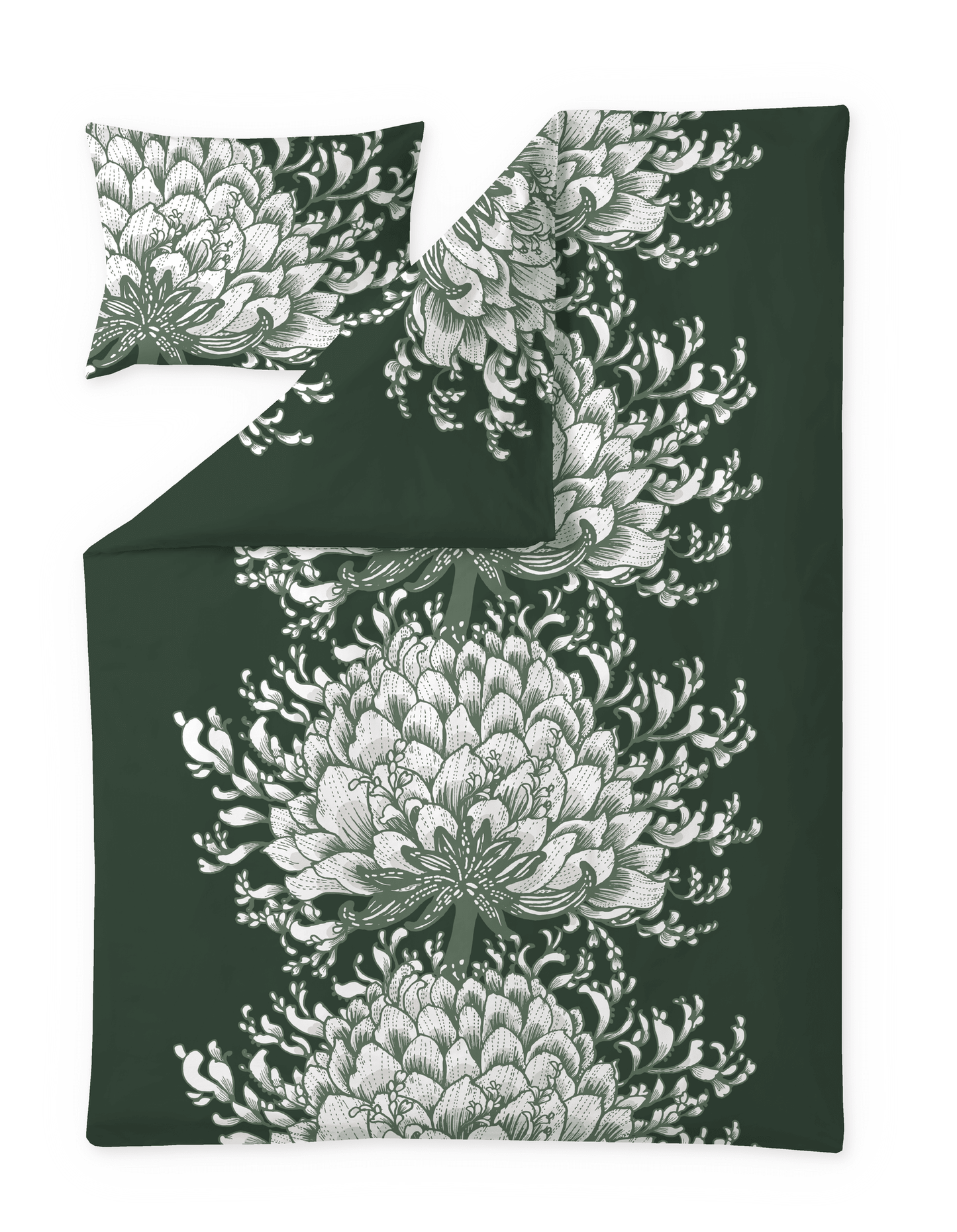 109329-7800; Vallila Memento-satiinipussilakanasetti Vihreä / 150x210 cm