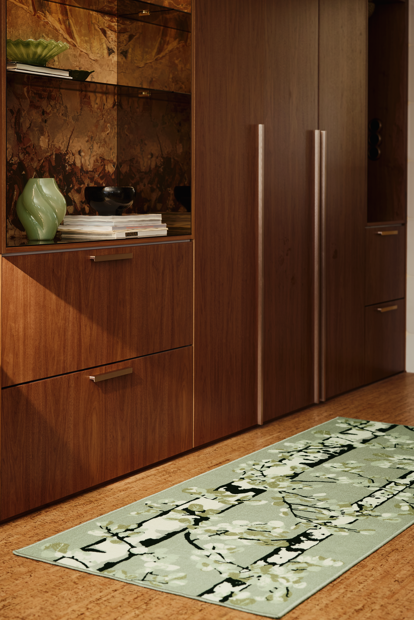 108750-7303_1; Vallila Luontopolku-käytävämatto Sammaleenvihreä / 80x350 cm