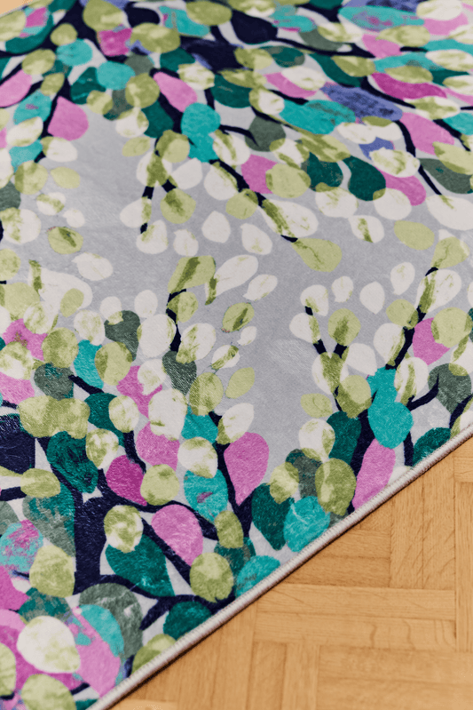 109253-7043_5; 109252-7043_5; Vallila Aronia-käytävämatto Salvianvihreä-pinkki / 80x150 cm