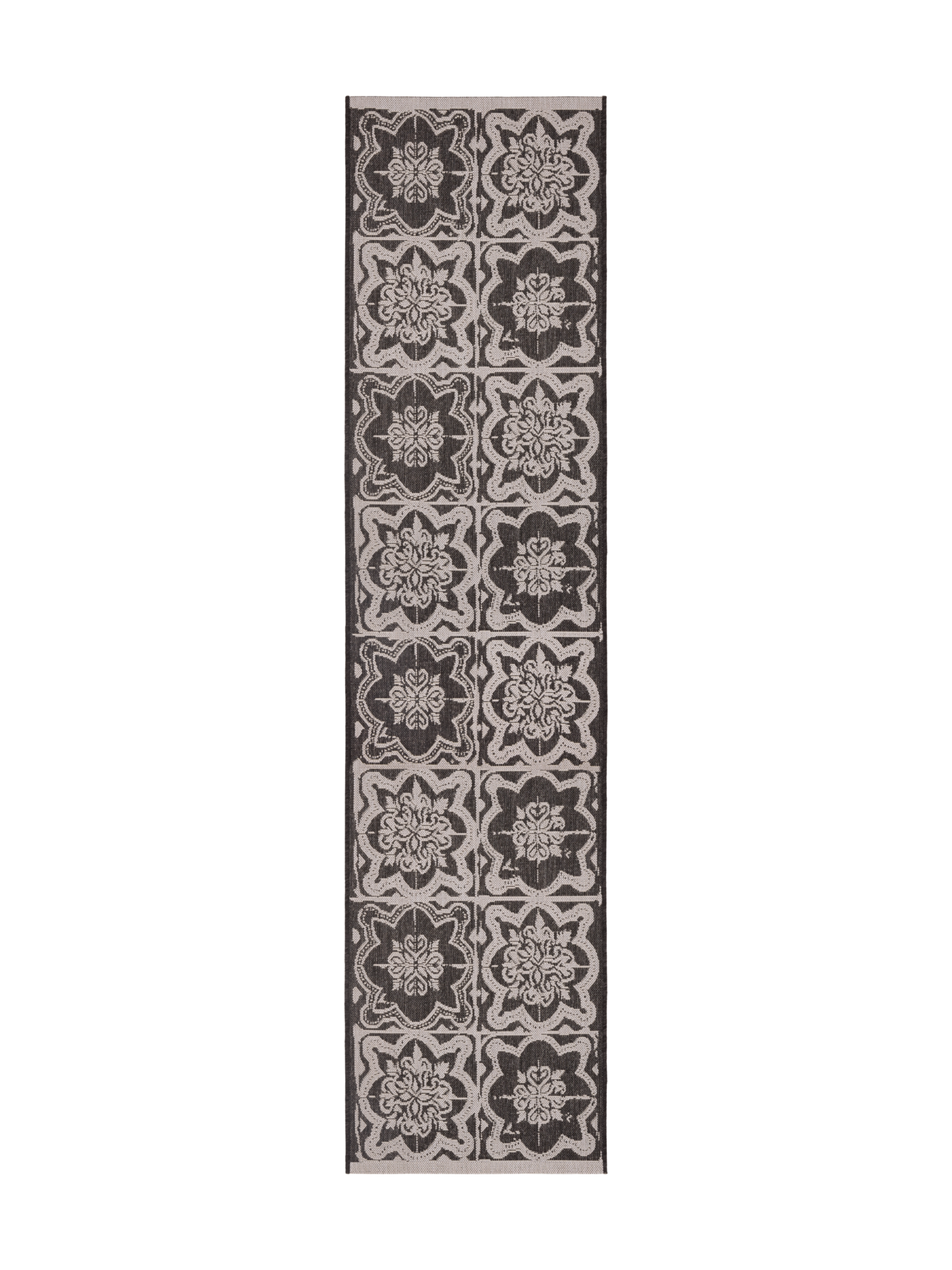 108593-9901; Vallila Kujakatti-käytävämatto Musta-valkoinen / 80x200 cm