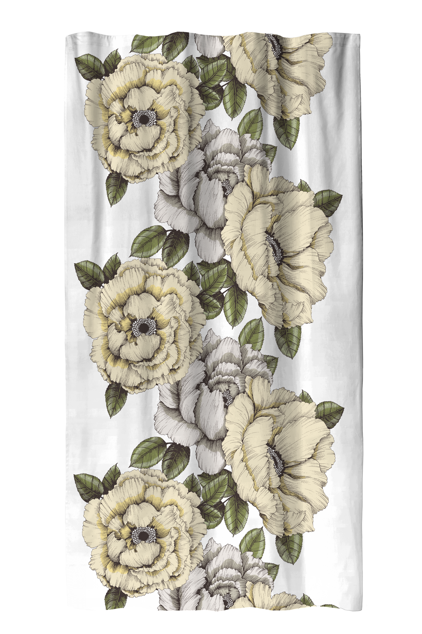 CT002457-2172; Vallila Alma-verho Keltainen-vihreä / 140x250 cm