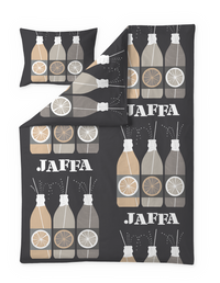 106792-9803; Vallila Jaffa-pussilakanasetti Harmaa-beige / 150x210 cm