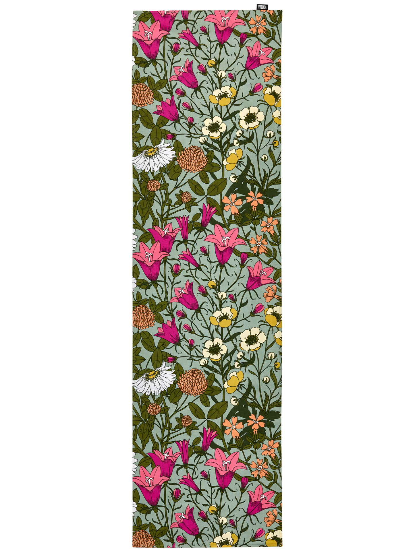 109046-7343; Vallila Ahomaa-kaitaliina Vihreä-pinkki / 40x150 cm