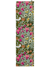 109046-7343; Vallila Ahomaa-kaitaliina Vihreä-pinkki / 40x150 cm