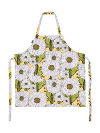 108561-2372; Vallila Hellekesä-essu Keltainen-vihreä / 82x84 cm