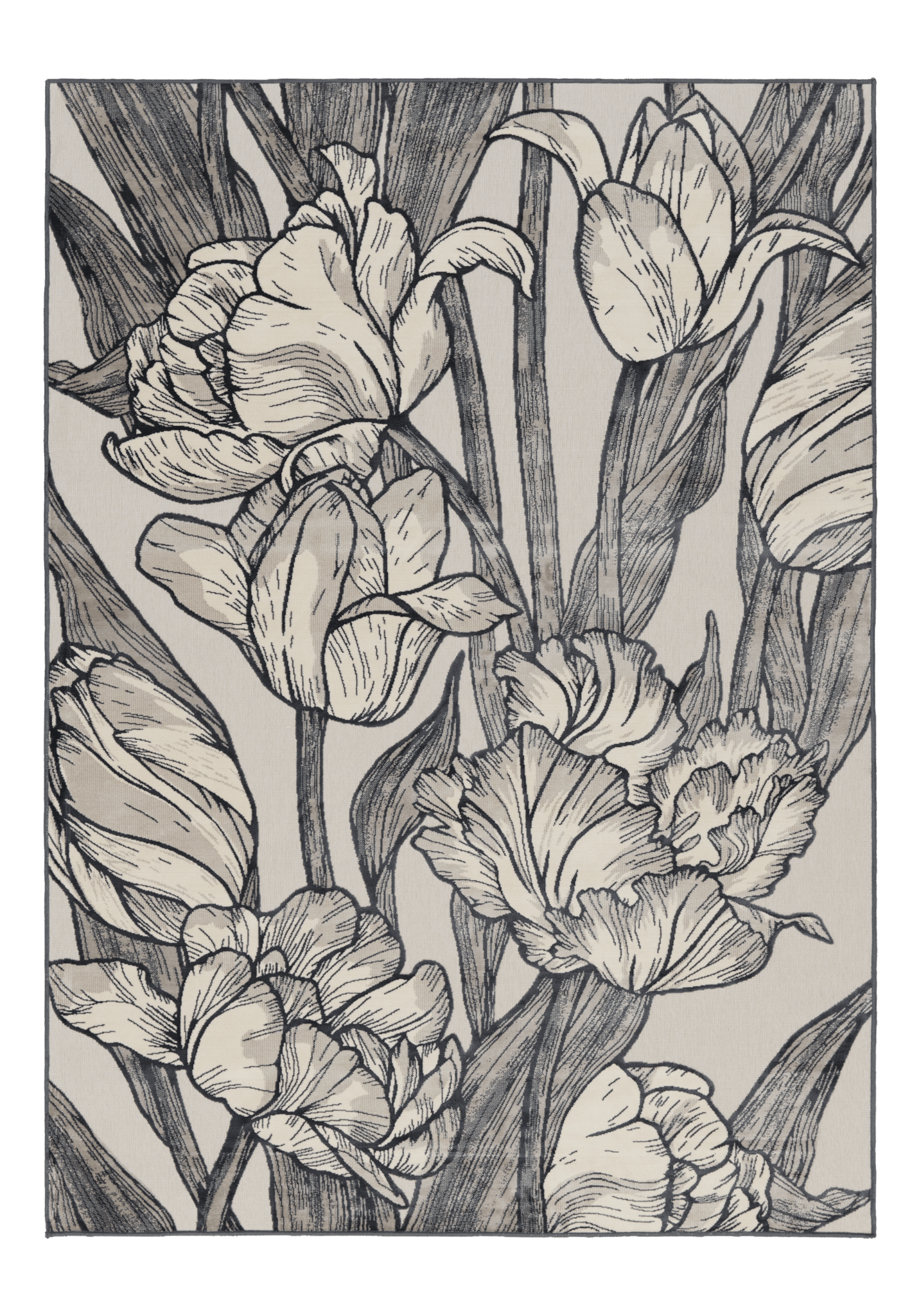 109418-9100; Vallila Kukoistus-matto Vaaleanharmaa / 160x230 cm