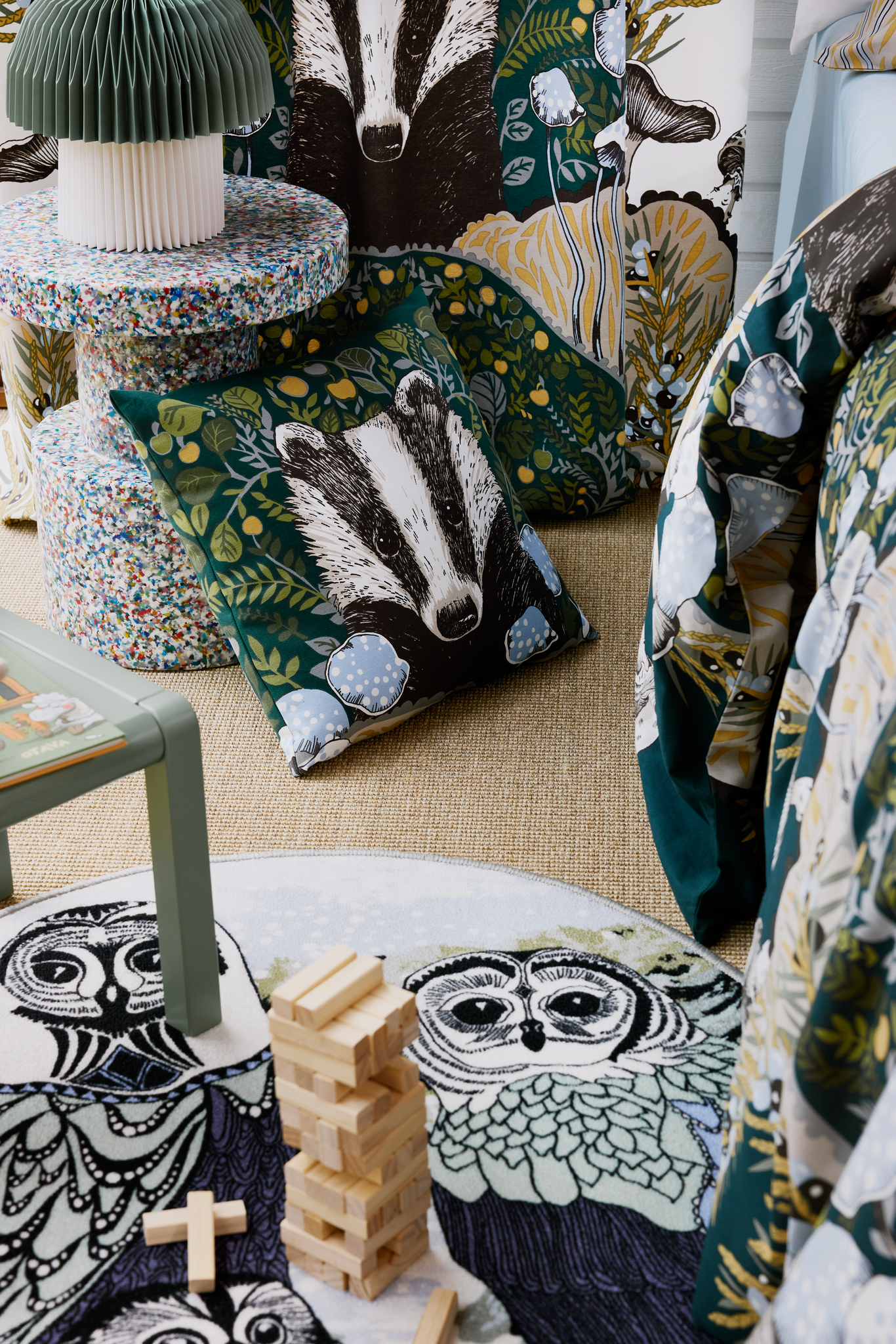 107345-7800_5; Vallila Yövuoro-koristetyynynpäällinen Tummanvihreä / 43x43 cm