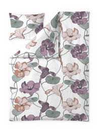 109280-7550; Vallila Köynnöskranssi-pussilakanasetti Vihreä-lila / 150x210 cm