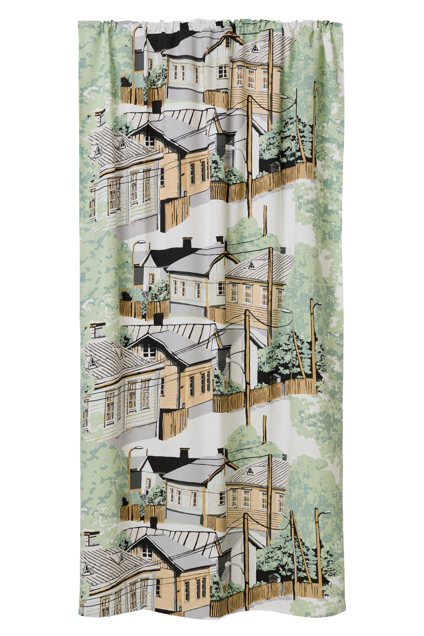 109010-7100; Vallila Naapurusto-verho Mintunvihreä / 140x250 cm