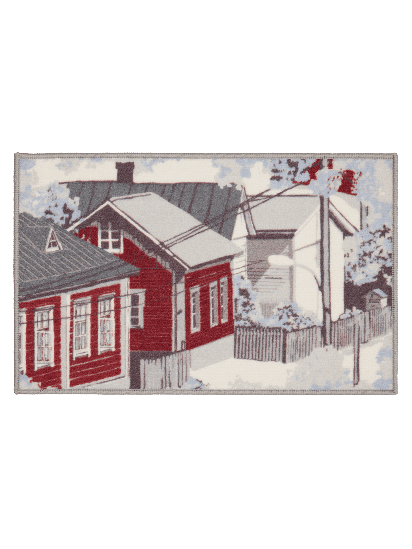 109077-4801; Vallila Naapurusto-kynnysmatto Punainen-valkoinen / 50x80 cm