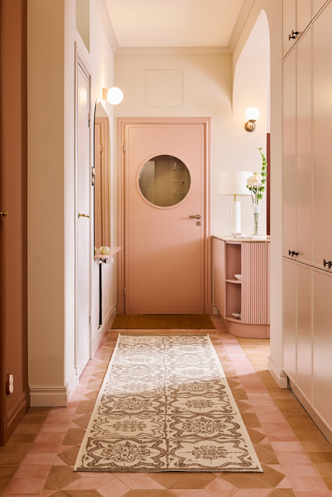 108595-1002_3; Vallila Kujakatti-käytävämatto Beige-valkoinen / 80x300 cm
