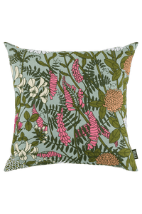 109033-7343; Vallila Ahomaa-koristetyynynpäällinen Vihreä-pinkki / 43x43 cm