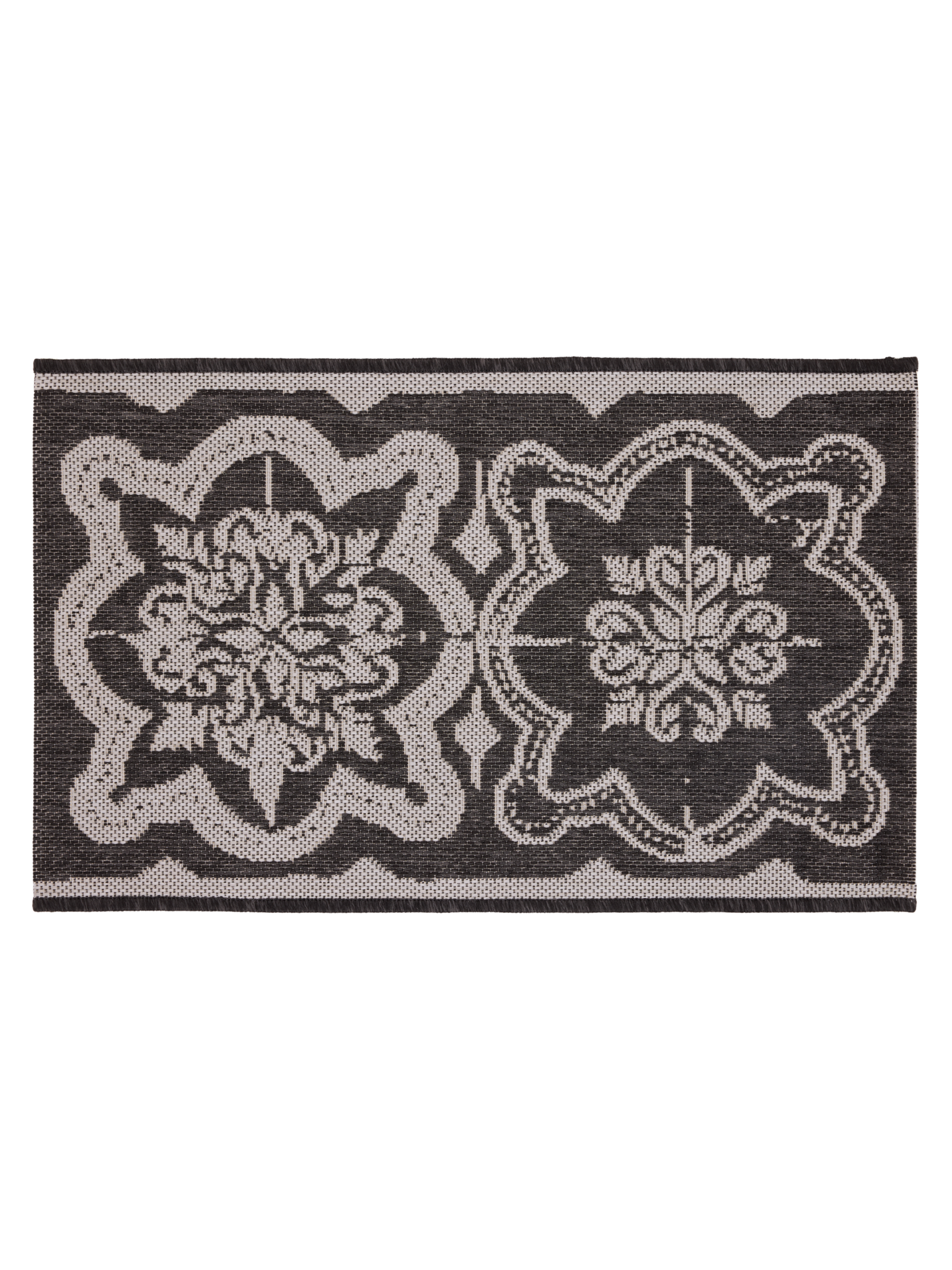 108713-9901; Vallila Kujakatti-kynnysmatto Musta-valkoinen / 50x80 cm