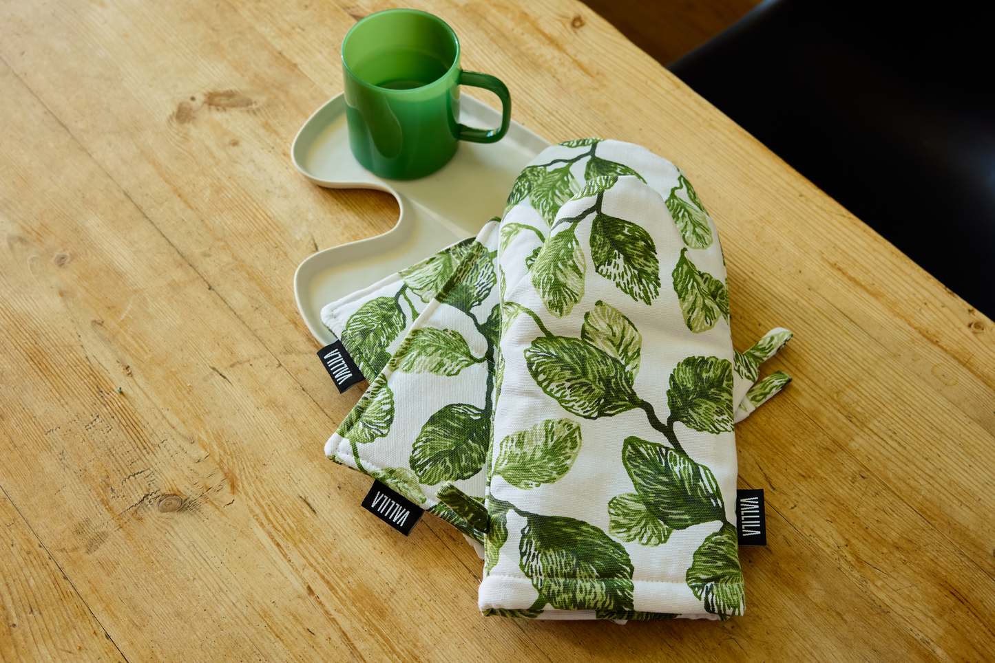 108253-7500_2; Vallila Alkulähde-patalappu 2 kpl Vihreä / 20x20 cm