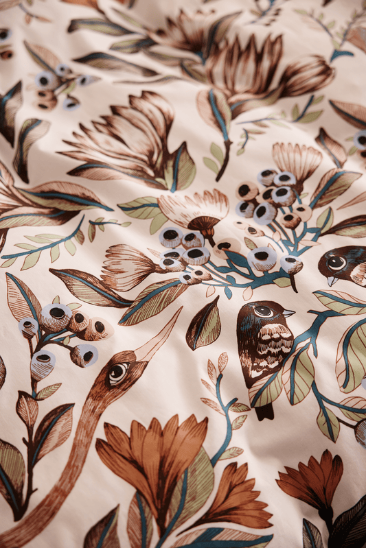 106825-2_2; Vallila Lemmittyni-pussilakanasetti Toffee / 150x210 + 50x60 cm
