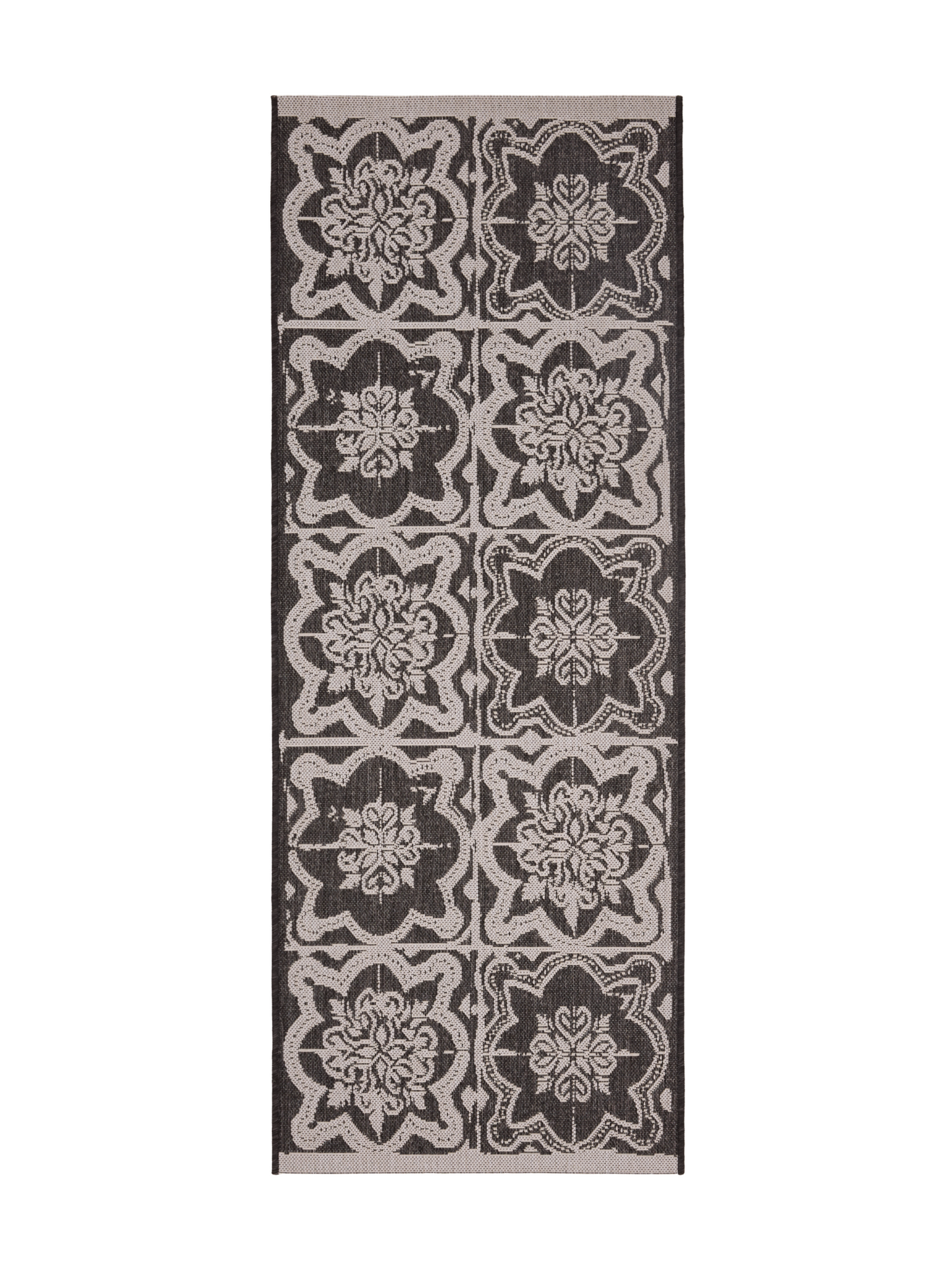 108592-9901; Vallila Kujakatti-käytävämatto Musta-valkoinen / 80x150 cm
