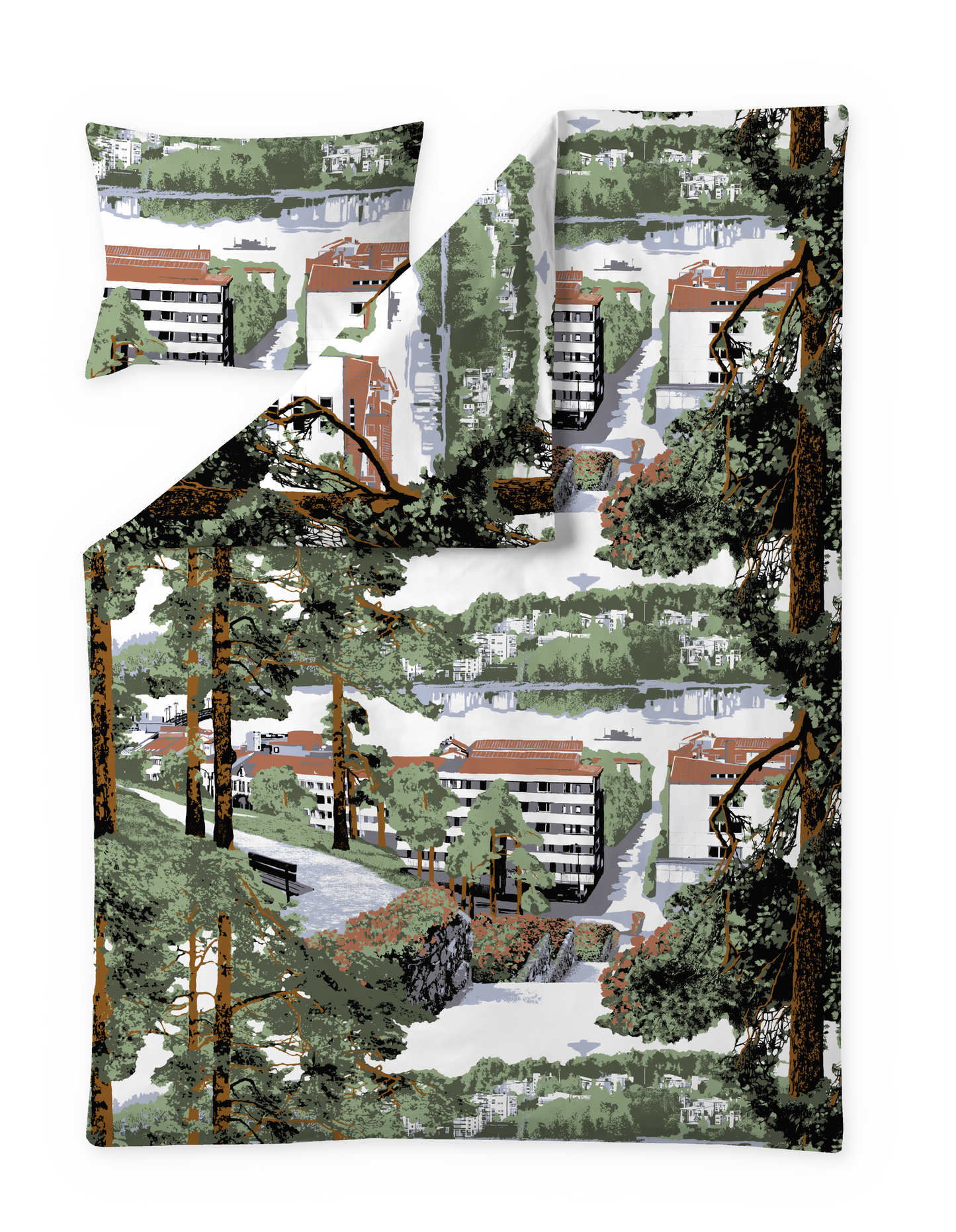 108971-7300; Vallila Harjunportaat-pussilakanasetti Monivärinen / 150x210 cm