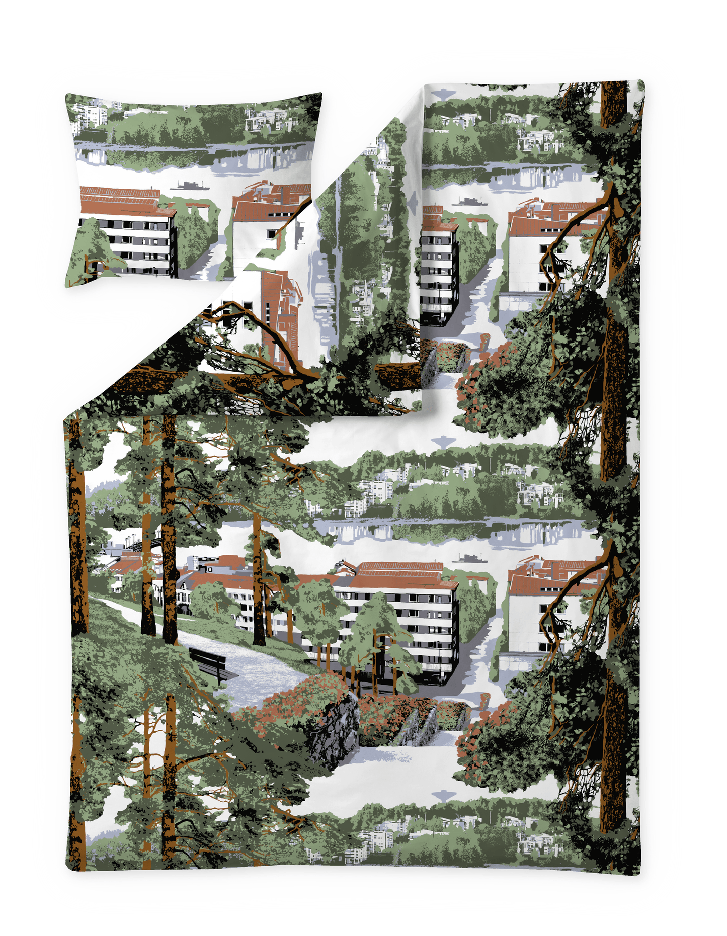 108971-7300; Vallila Harjunportaat-pussilakanasetti Monivärinen / 150x210 cm